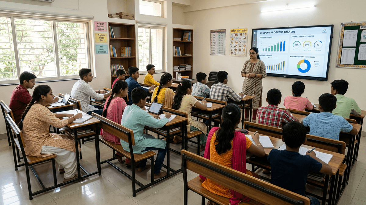 Community learning centre with students in a tuition teacher learning POD setup