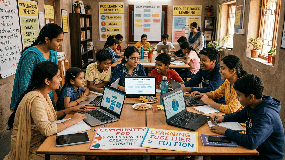 PODs over private tuition students collaborating