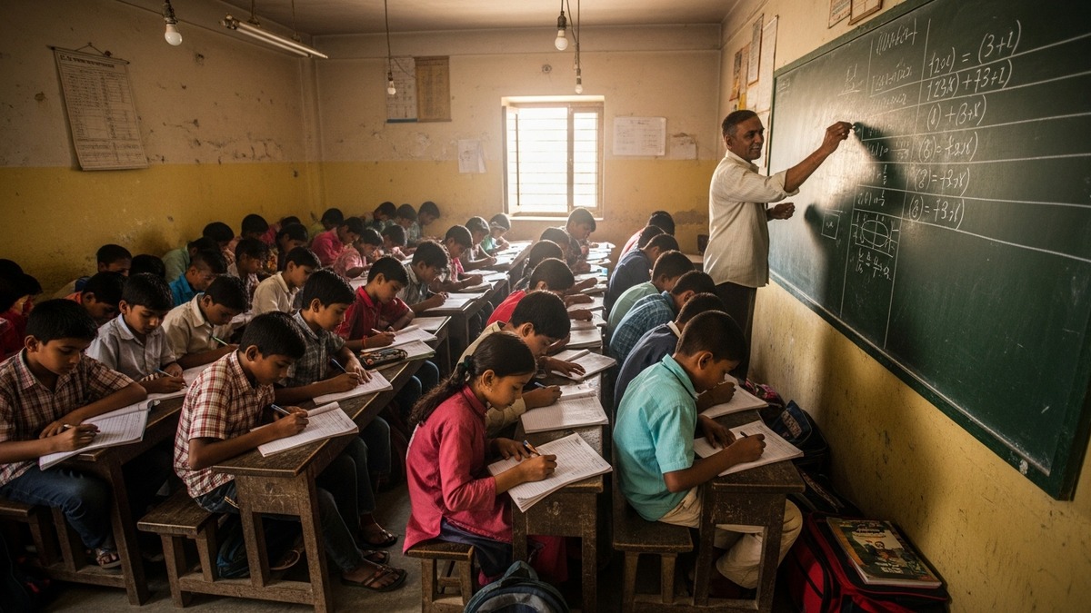 Traditional Indian tuition class showing POD vs tuition India comparison