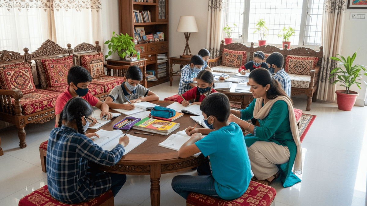 Safe learning POD India - Students learning safely