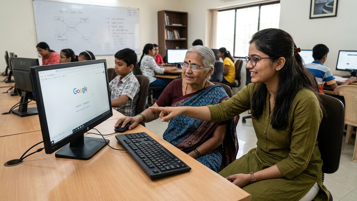 AI tools for Indian teachers training elderly students on computers