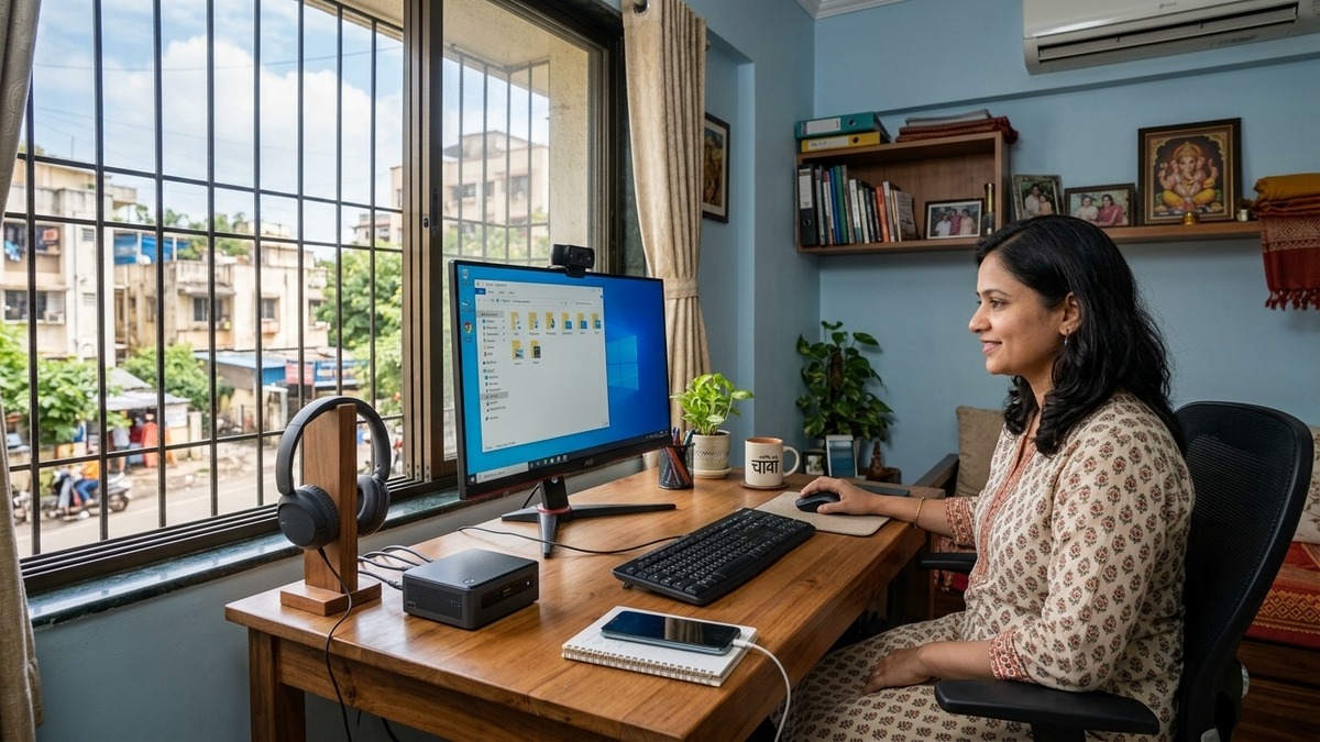 Home computer setup with APNA PC for online teaching business from home
