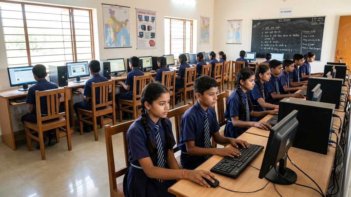 digital literacy for students Indian classroom computers