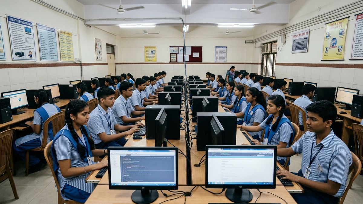 digital literacy students India computer lab classroom