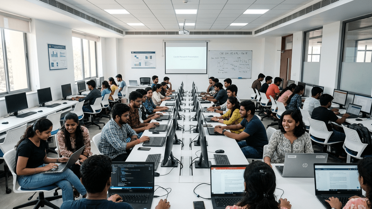 digital literacy students India college classroom laptops