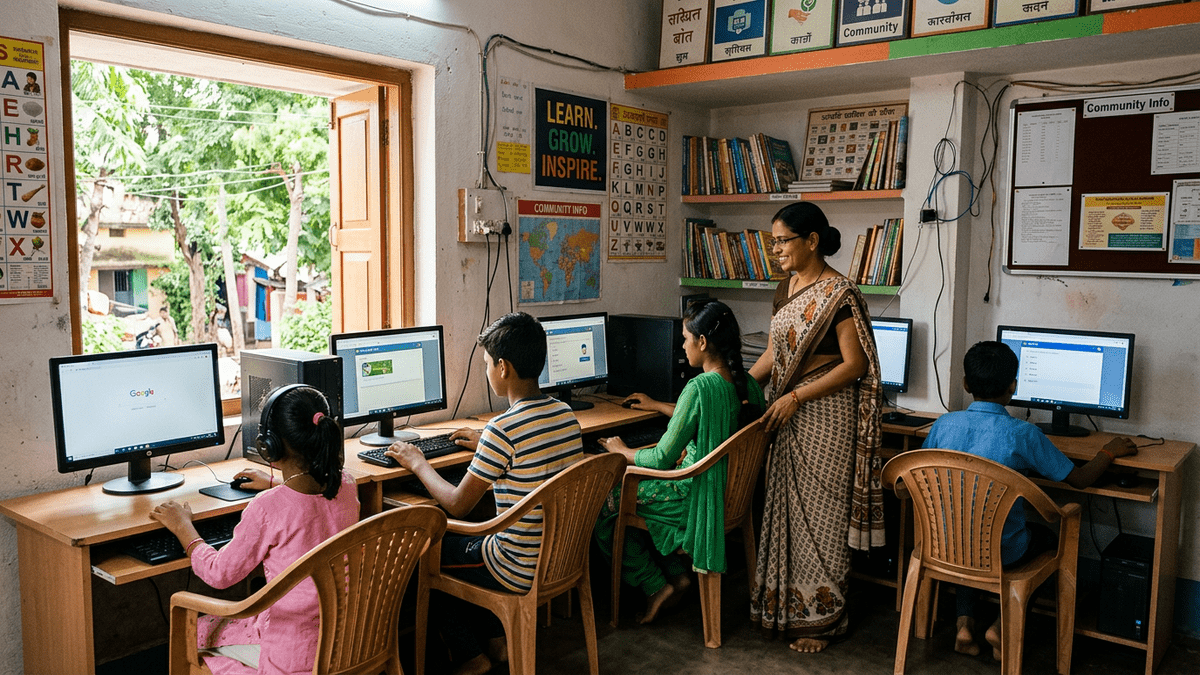 computer coaching centre from home community learning setup