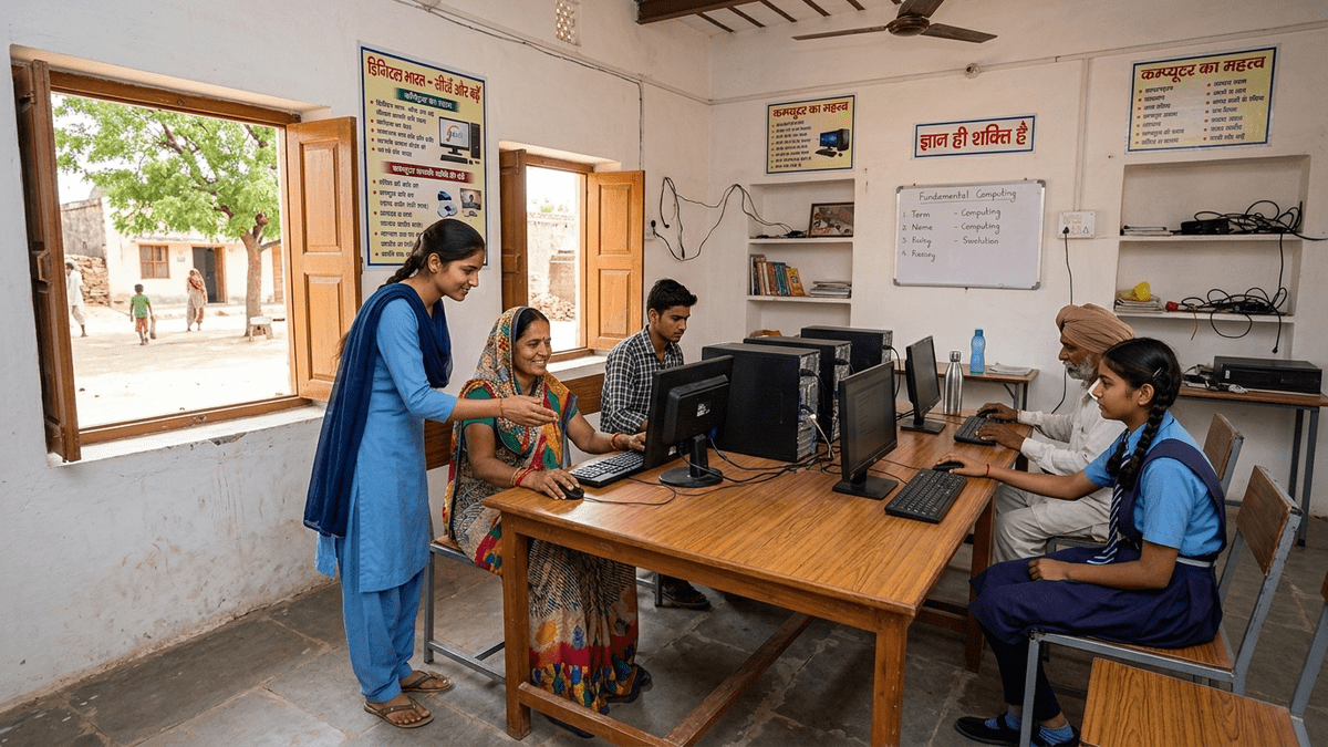 Digital literacy community learning centre in rural India