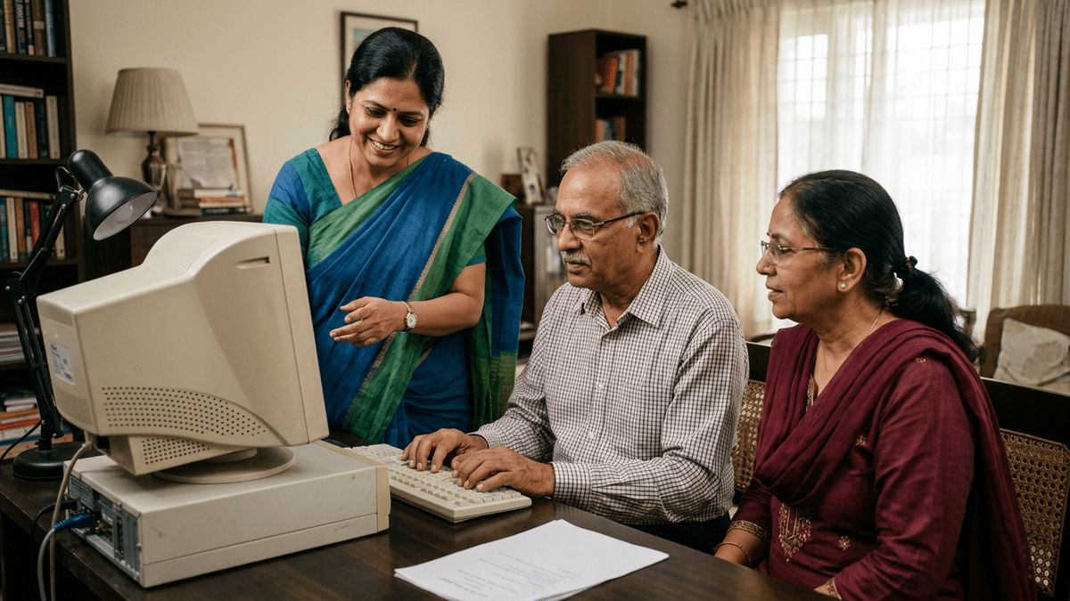computer coaching centre from home educator teaching seniors
