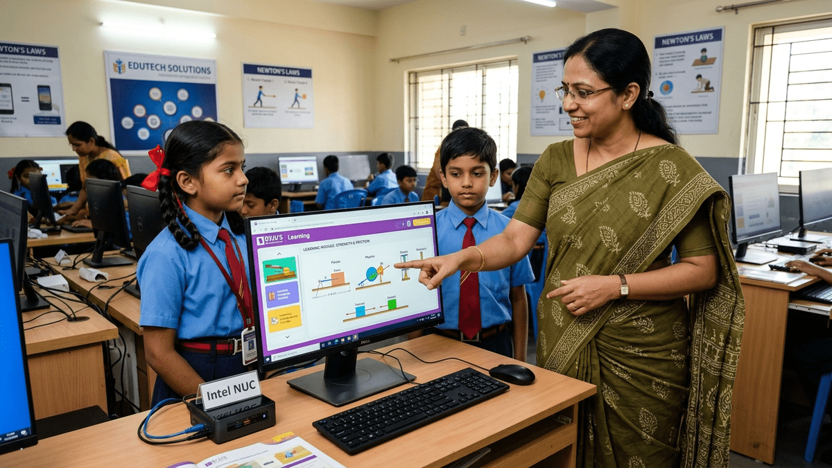 homemaker learning pod educator teaching with computer