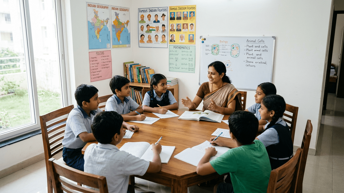 microschool India parent teaching children at home