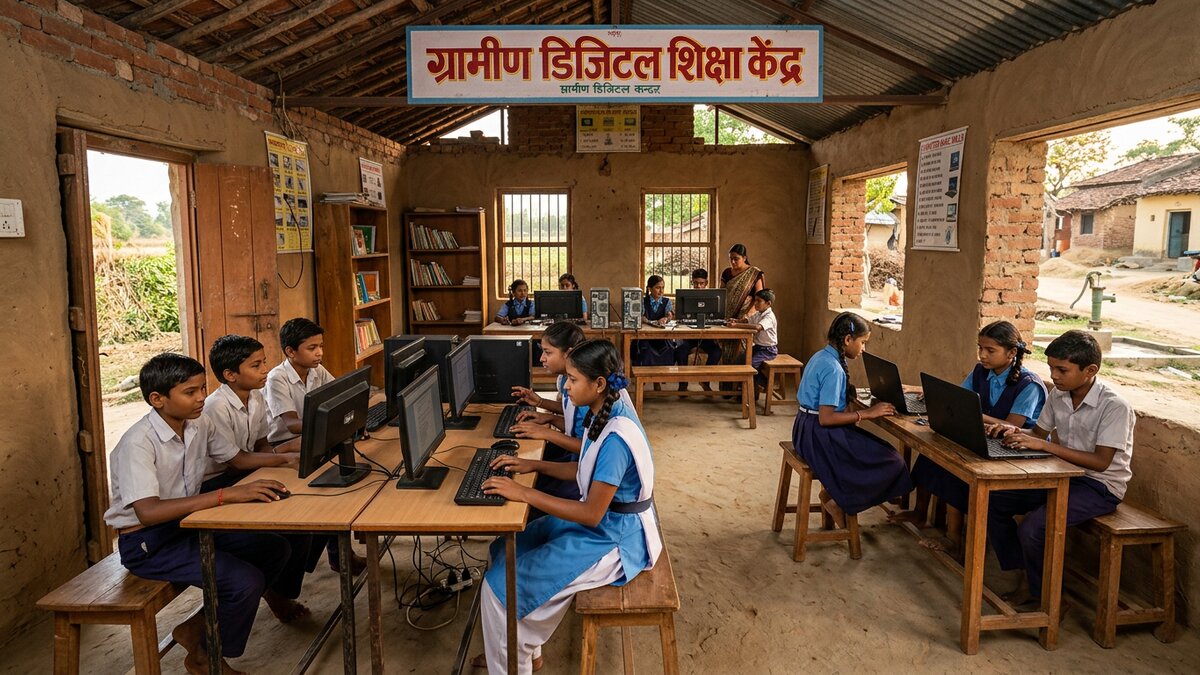 Rural schools digital learning community center setup