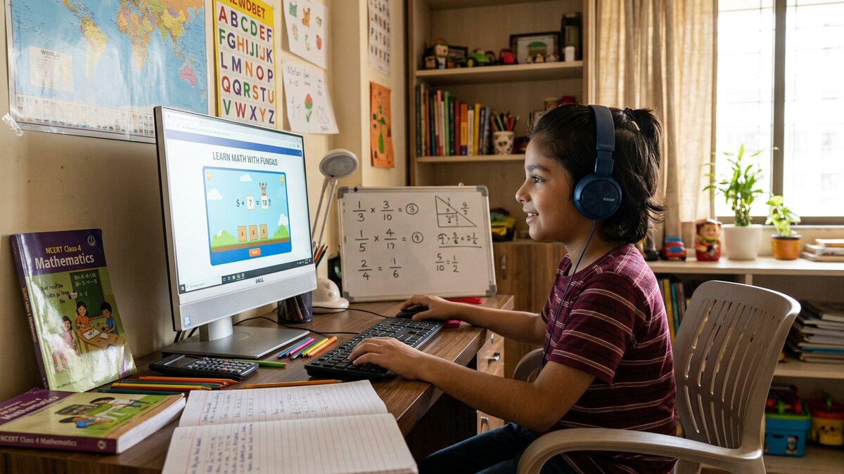 Support learning at home with a child using computer