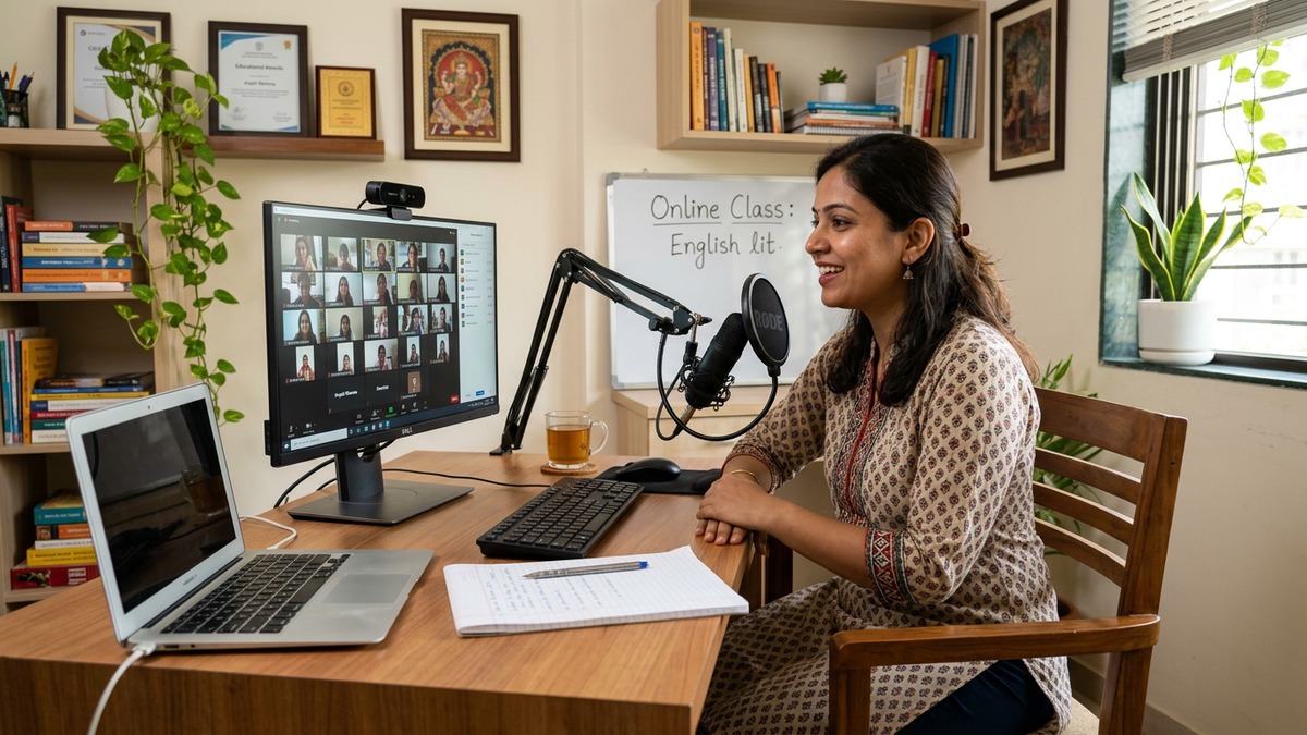 tuition teacher computer online class setup