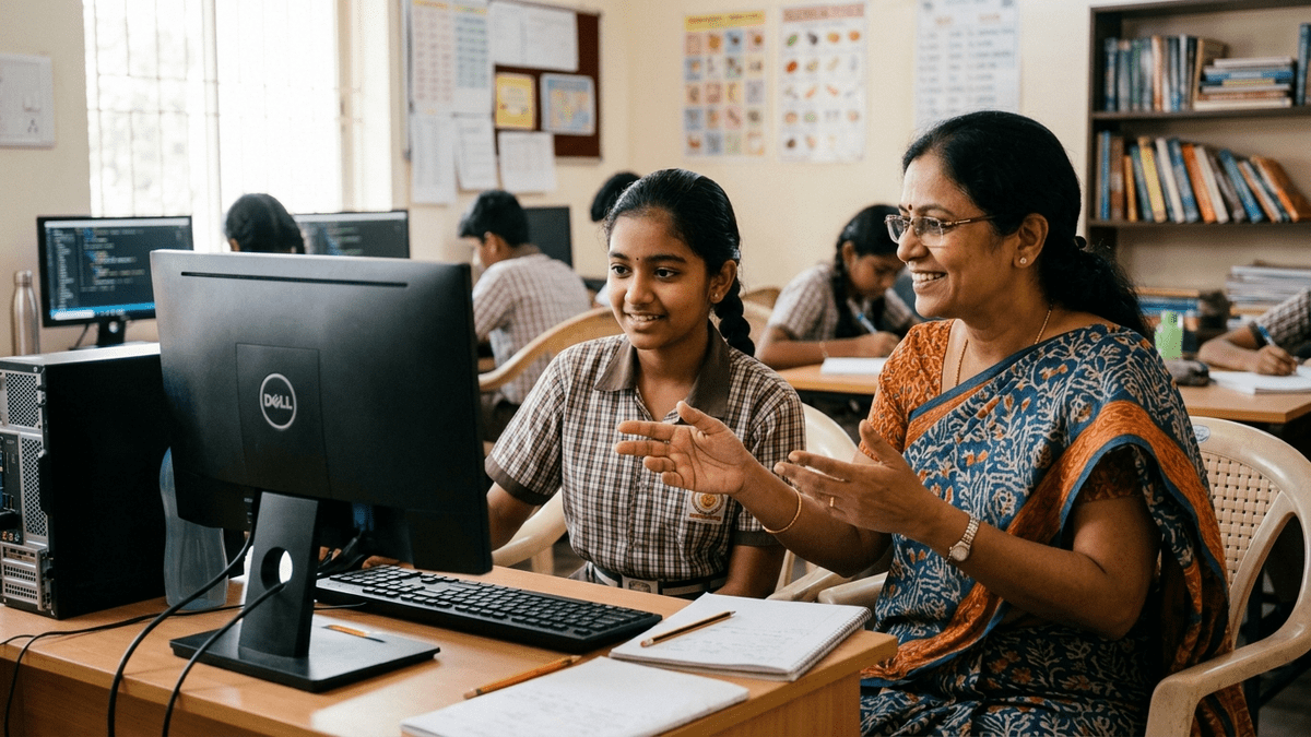 learning POD at home tuition teacher helping student