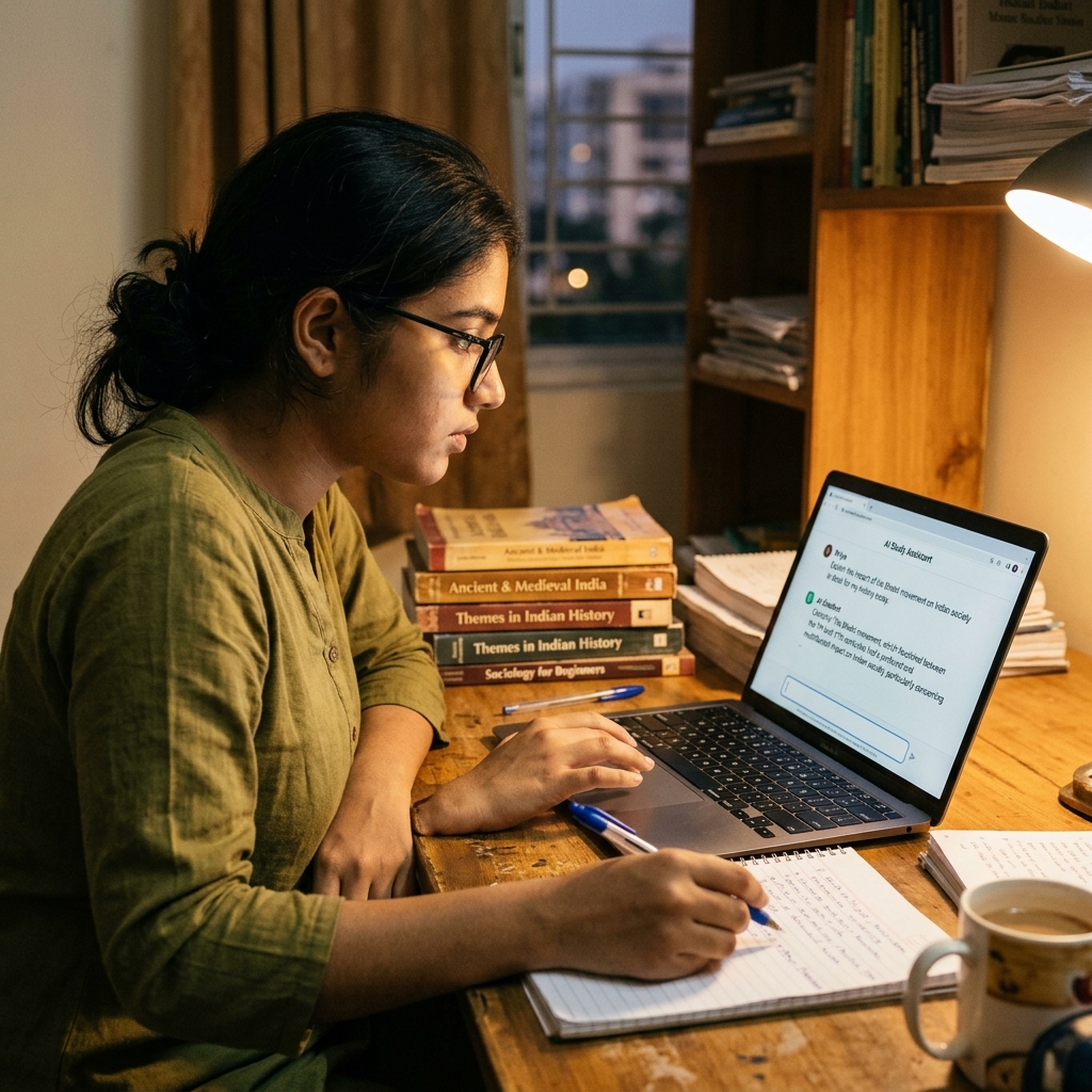 AI tools for students - student using AI chatbot for homework help