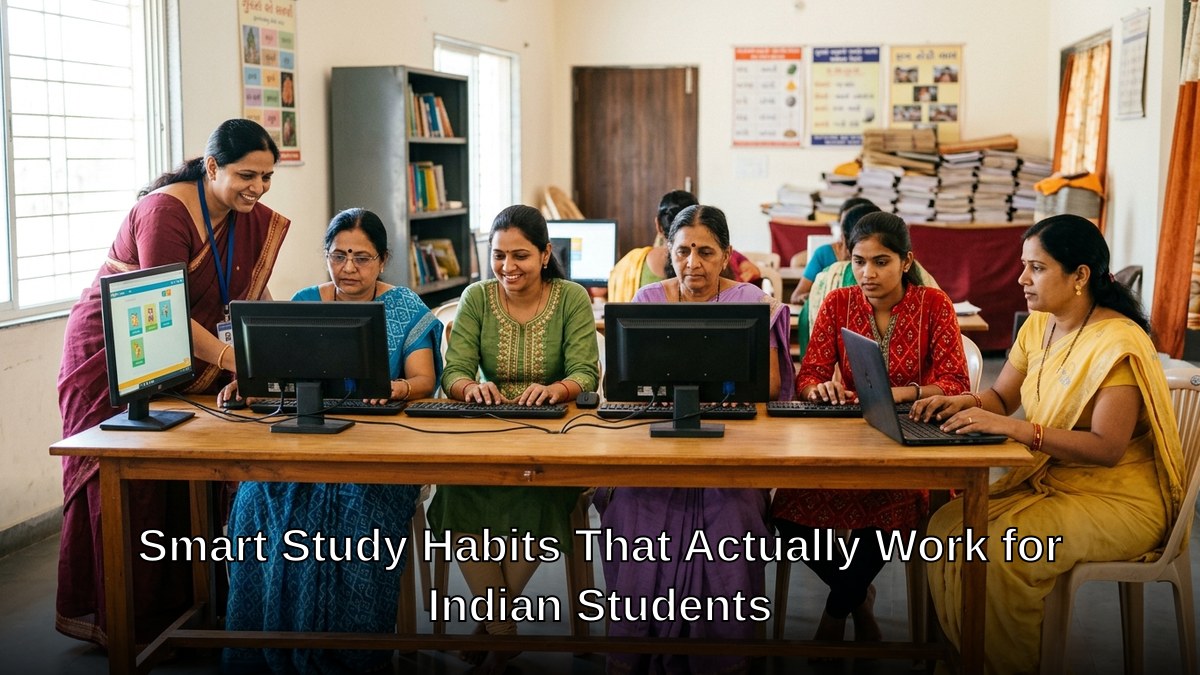 Smart study habits Indian students at desk