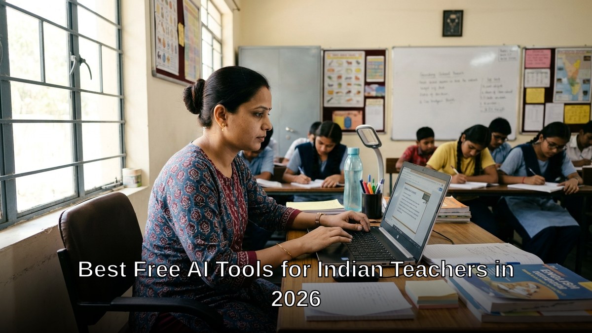 AI tools for teachers India used by Indian teacher on laptop