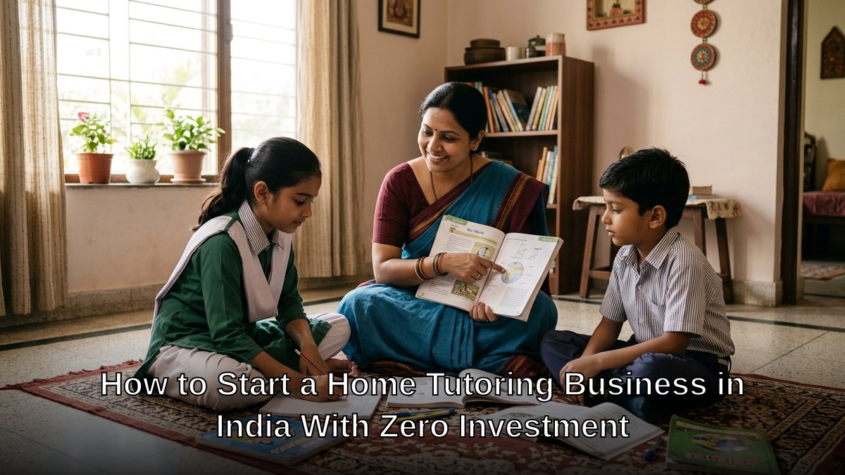 home tutoring business India - Indian woman teaching students at home