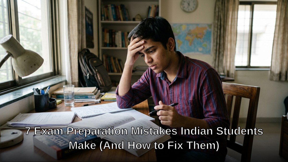 exam preparation mistakes Indian students studying with books and notes