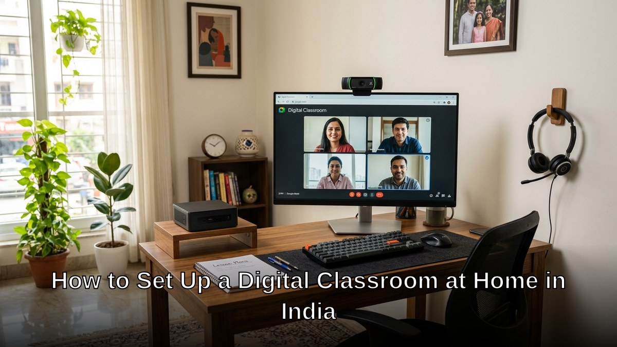 Digital classroom setup India APNA PC bundle in home learning space