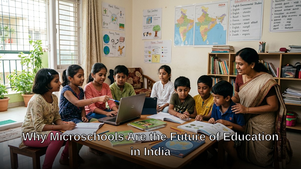microschool India small group of Indian children learning together in home classroom
