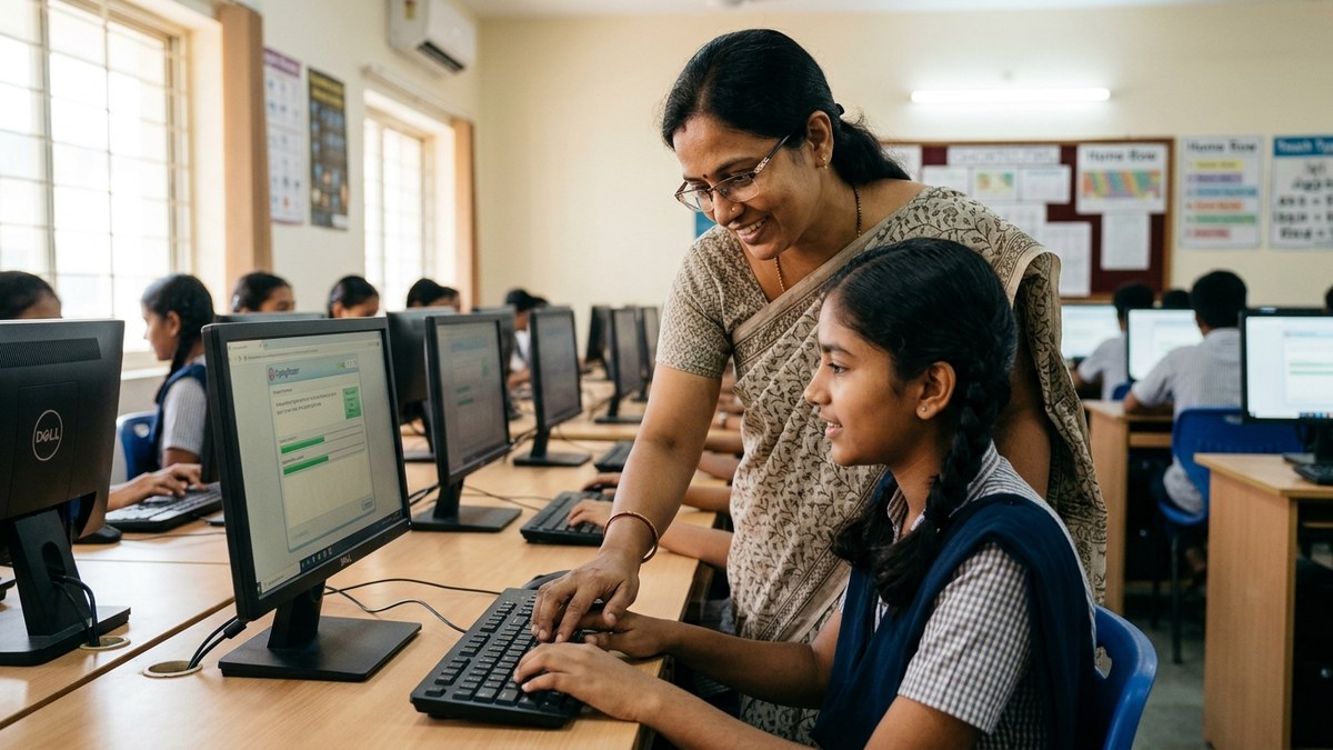 free typing practice tools educator guiding student on keyboard