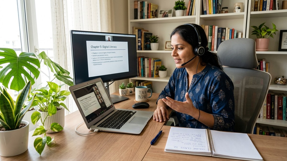 hybrid learning pod India educator online class setup