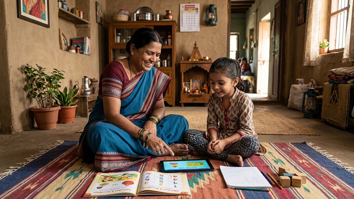 parent involvement in education grandmother and grandchild learning together