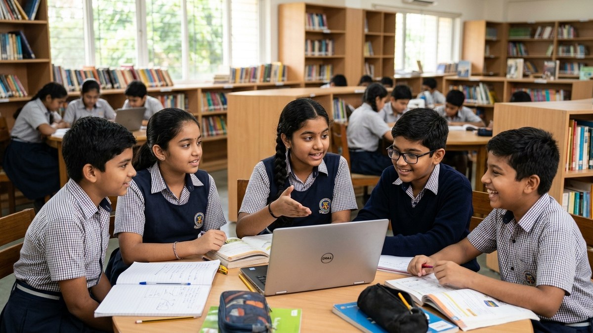 AI in Indian Classrooms students group discussion