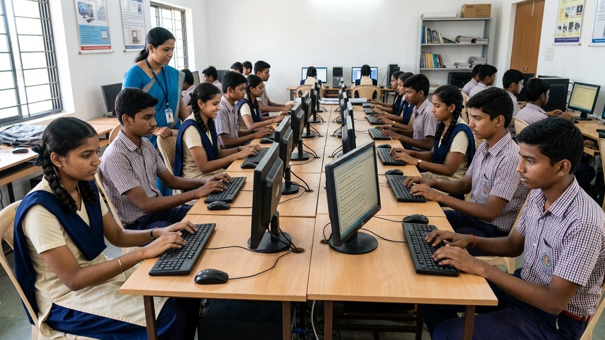 free typing practice tools group of students in learning centre