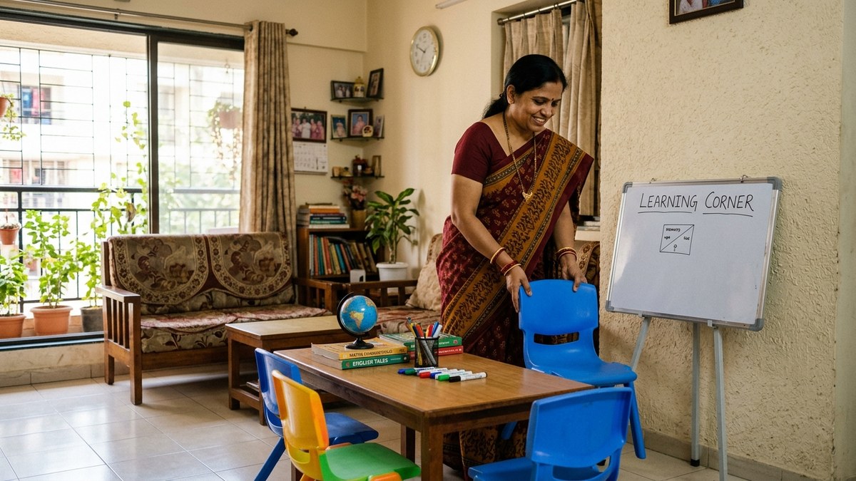 start learning pod business India homemaker setting up learning space