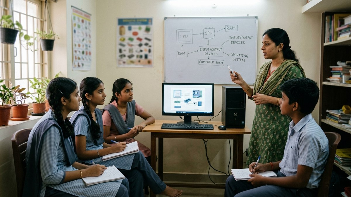 Indian educator setting up computer coaching centre from home