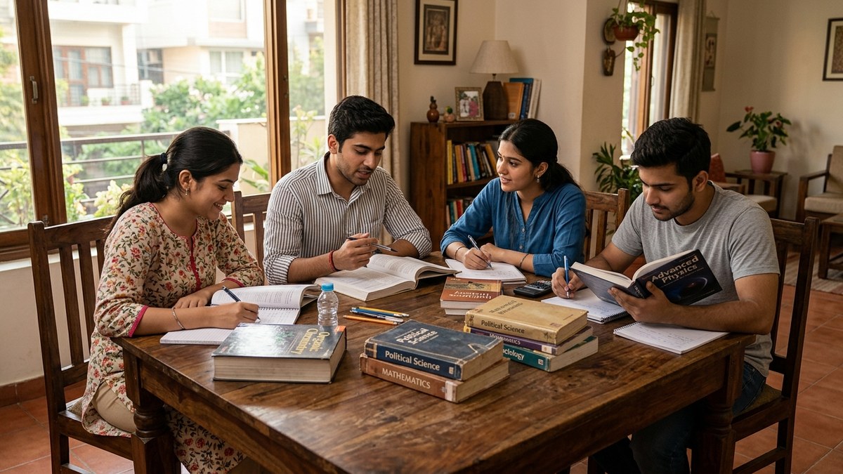 home tuition centre India students studying together