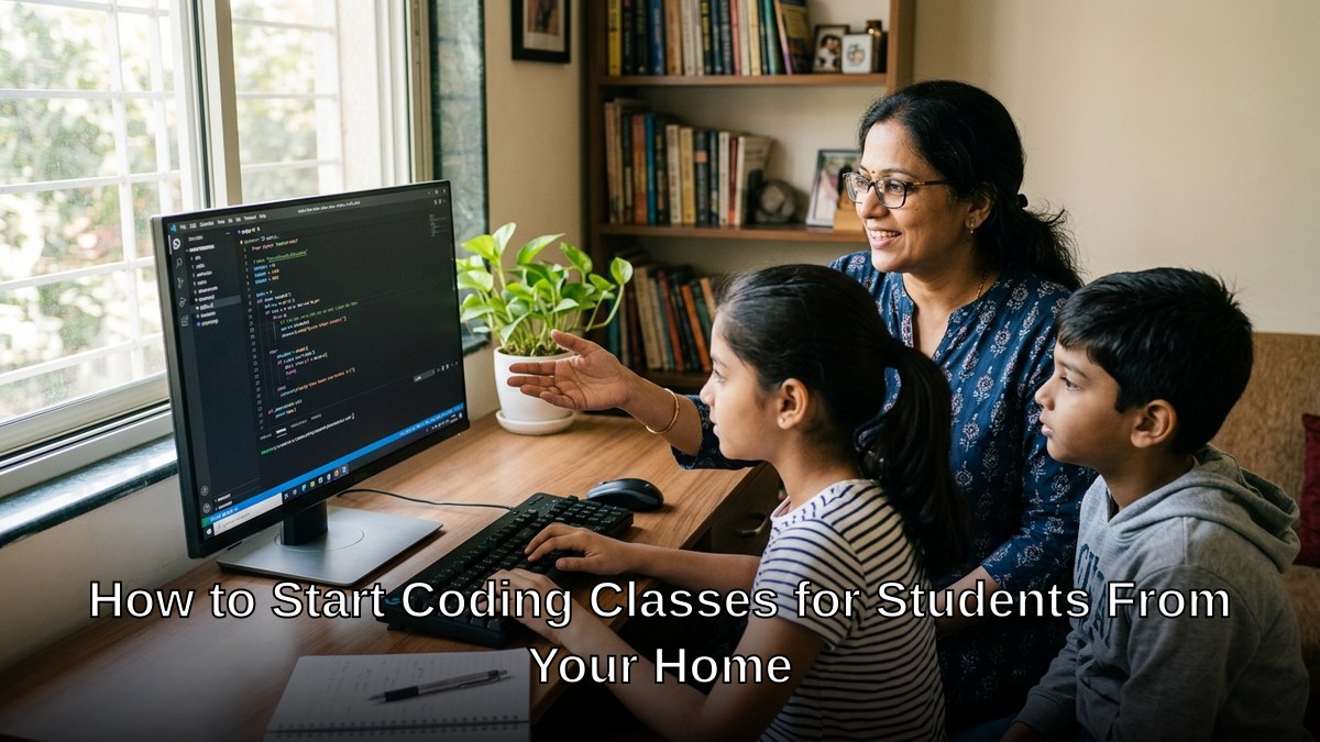 Home coding class setup with APNA PC for teaching coding classes students India
