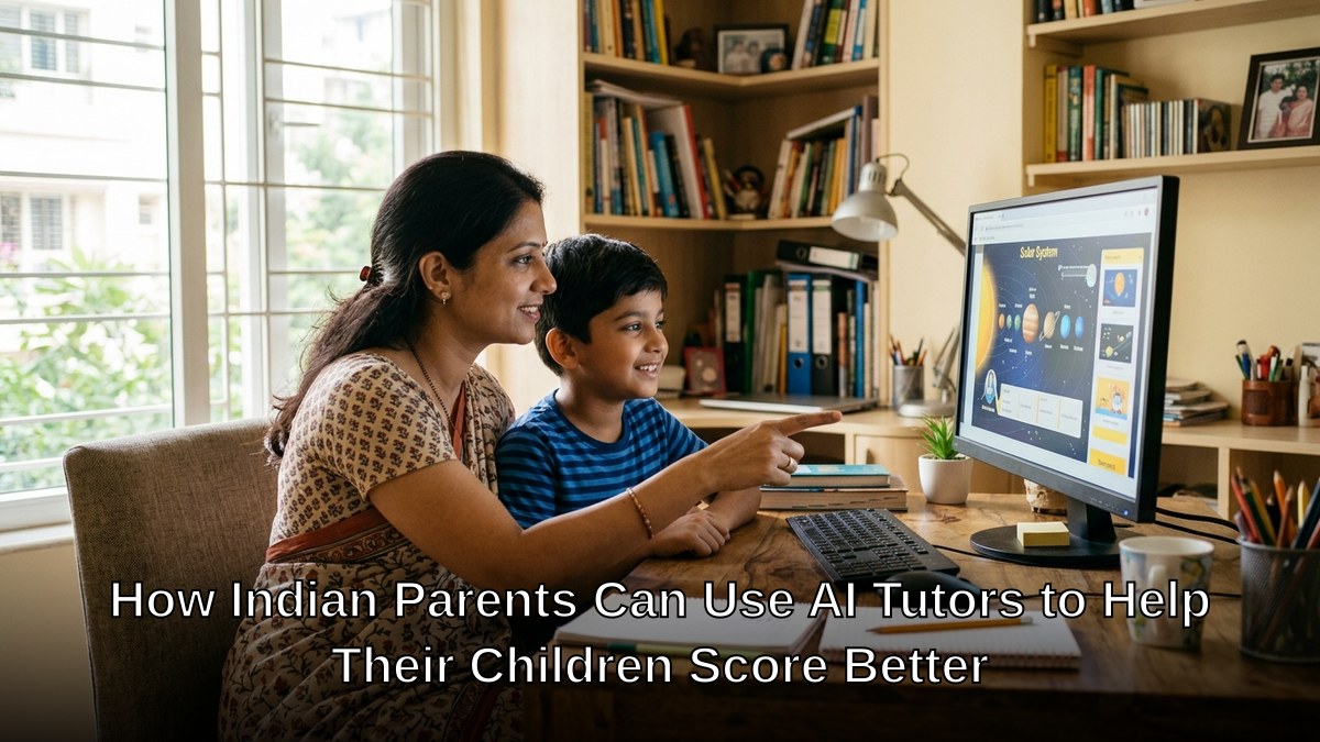 AI tutors parents helping child learn at home with computer