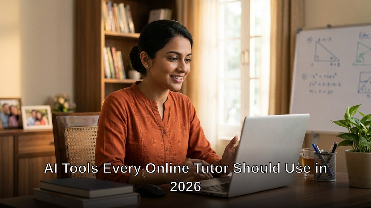 AI tools for online tutoring - Indian tutor on video call
