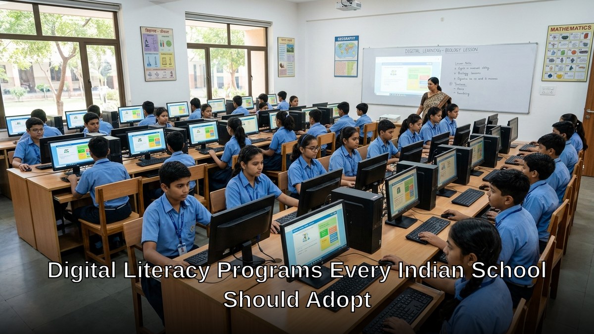 digital literacy programs in Indian school classroom