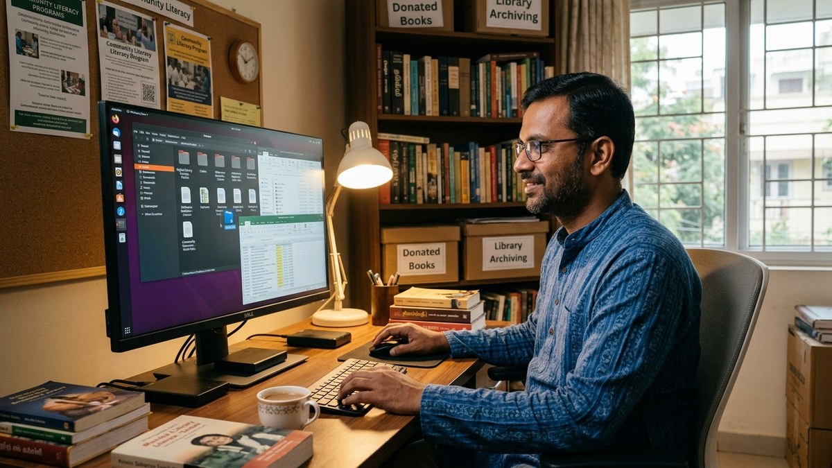 digital library Indian educator organizing resources on computer