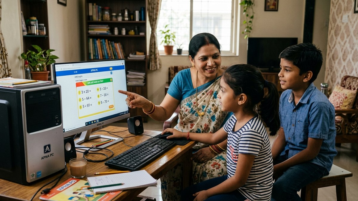 multi-grade classroom technology homemaker using APNA PC at home