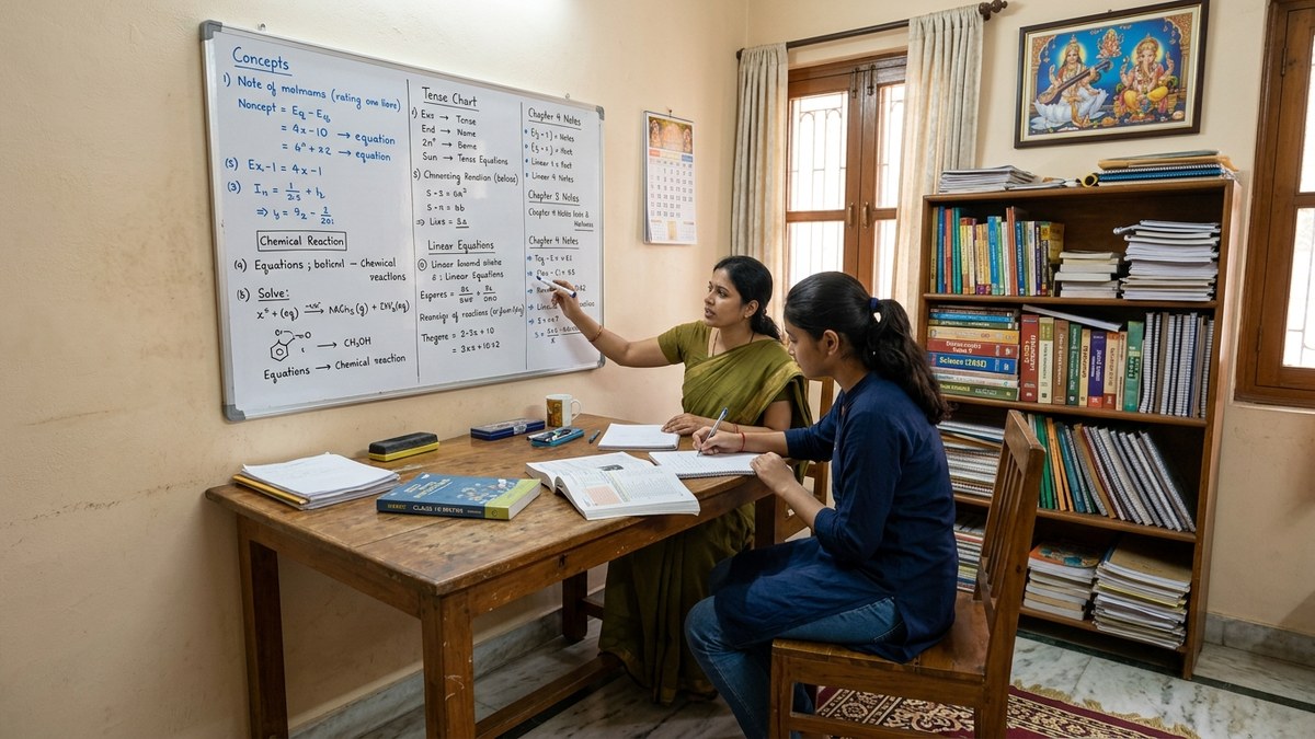 home tuition side hustle - Indian home study room setup