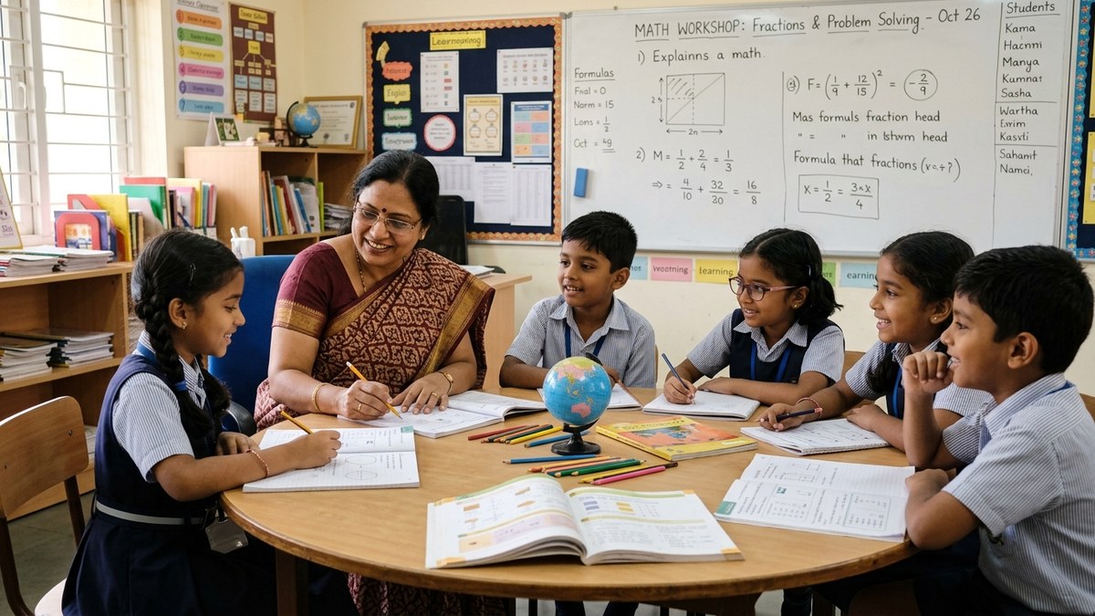 Teacher mentoring students in personalized microschool setting