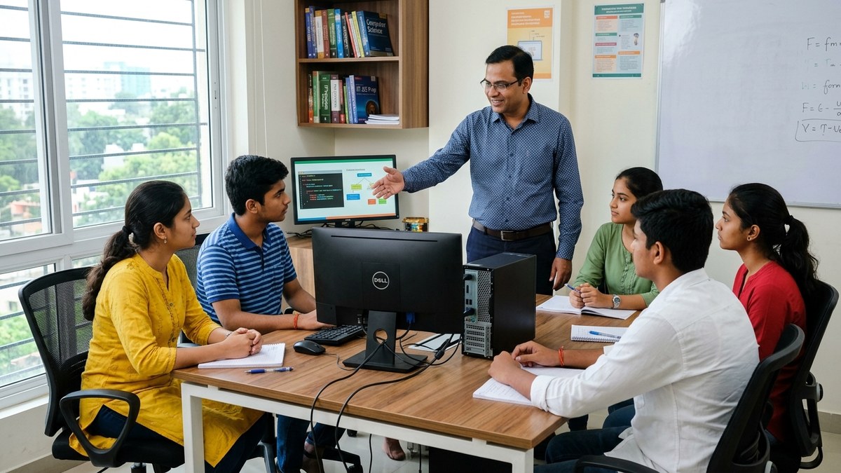 Indian tuition teacher using AI tools with students