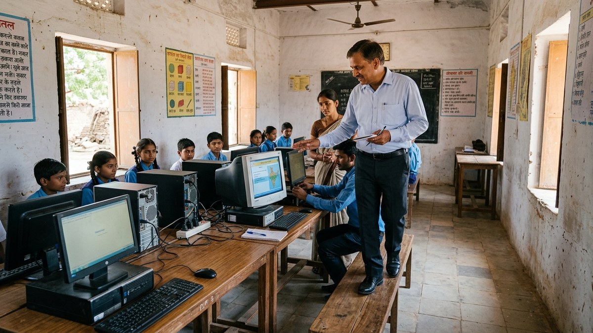 rural school administrator computer lab inspection