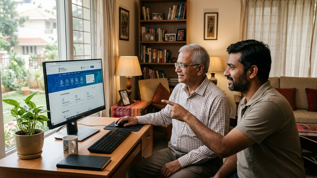 digital health records senior citizen accessing portal