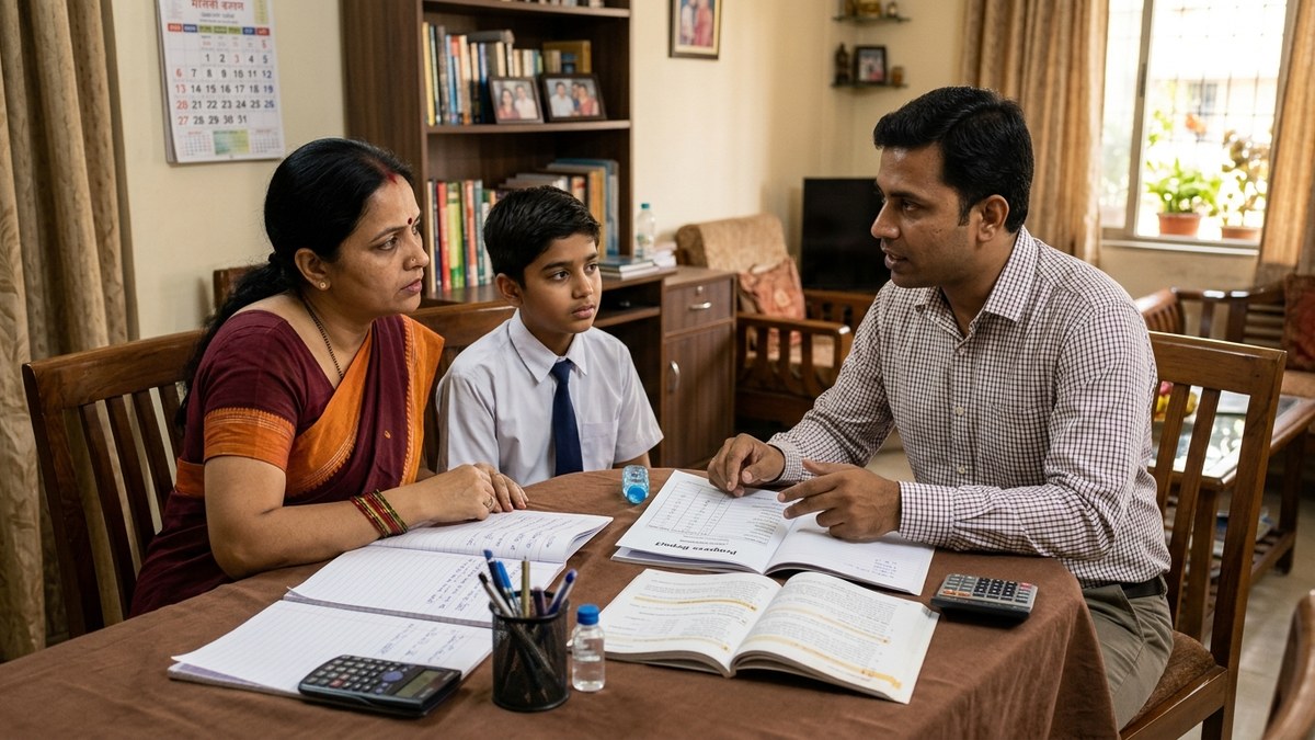home tuition side hustle - parent and tutor discussing progress