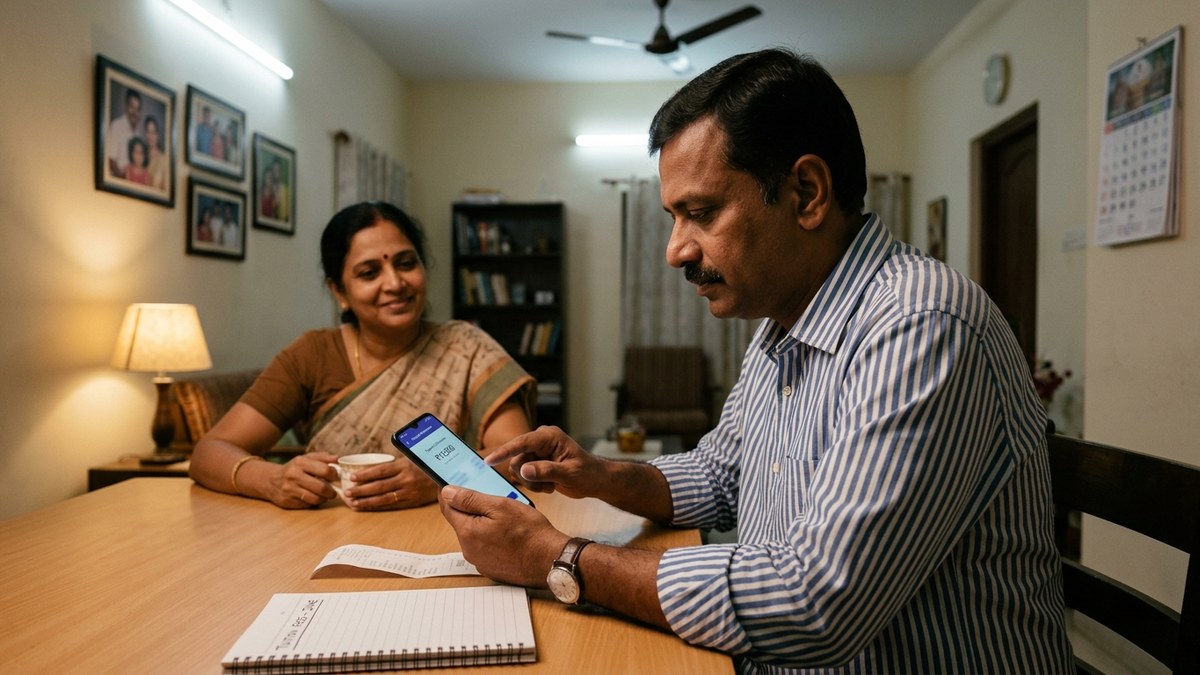 Parent making online payment on mobile phone for tuition fees