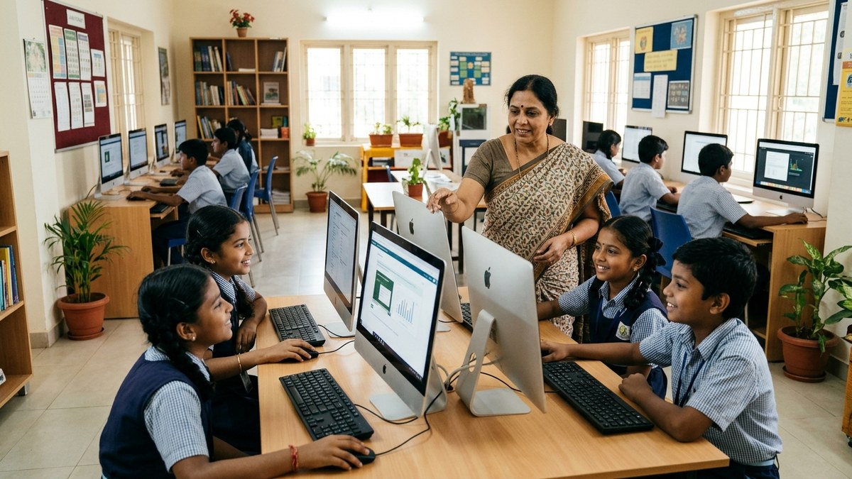 online learning platforms guided classroom Indian teacher