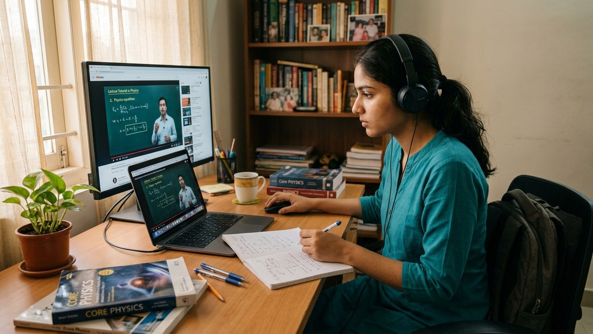 AI tools for online tutoring - student learning with video tutorial