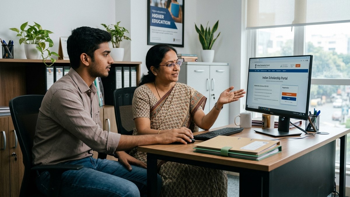 scholarship portal education counselor guiding student
