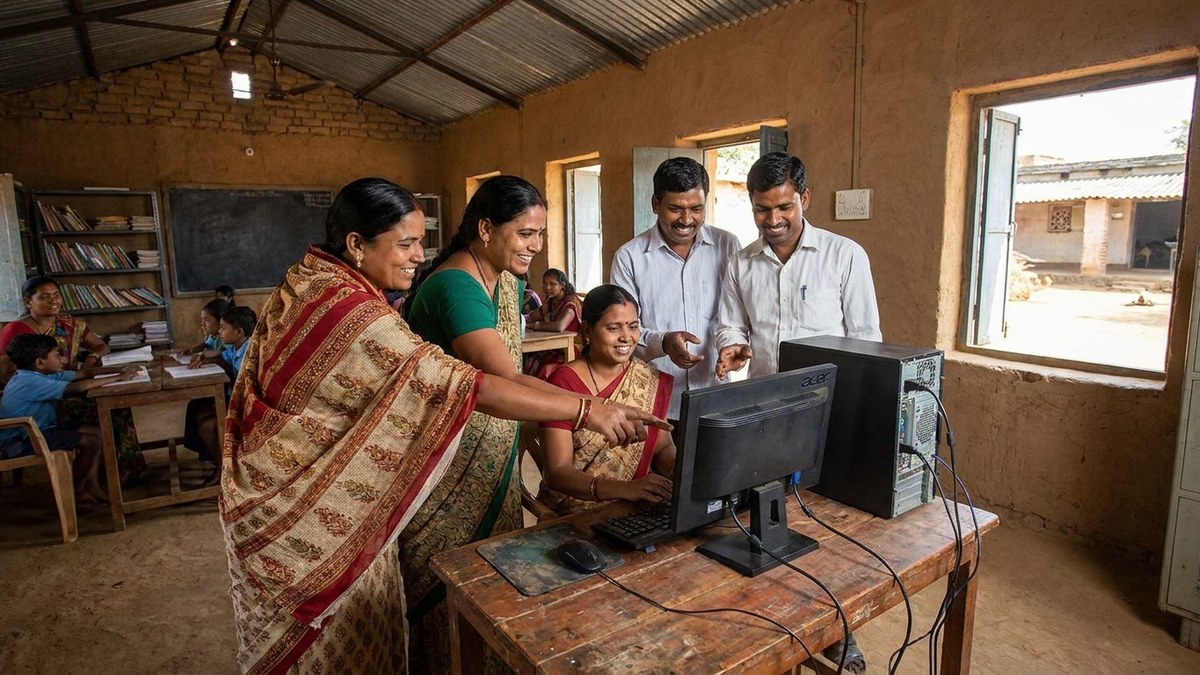 Community learning centre in an Indian village